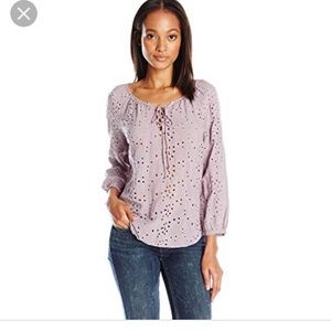 Velvet by graham spencer lapis blue eyelet top